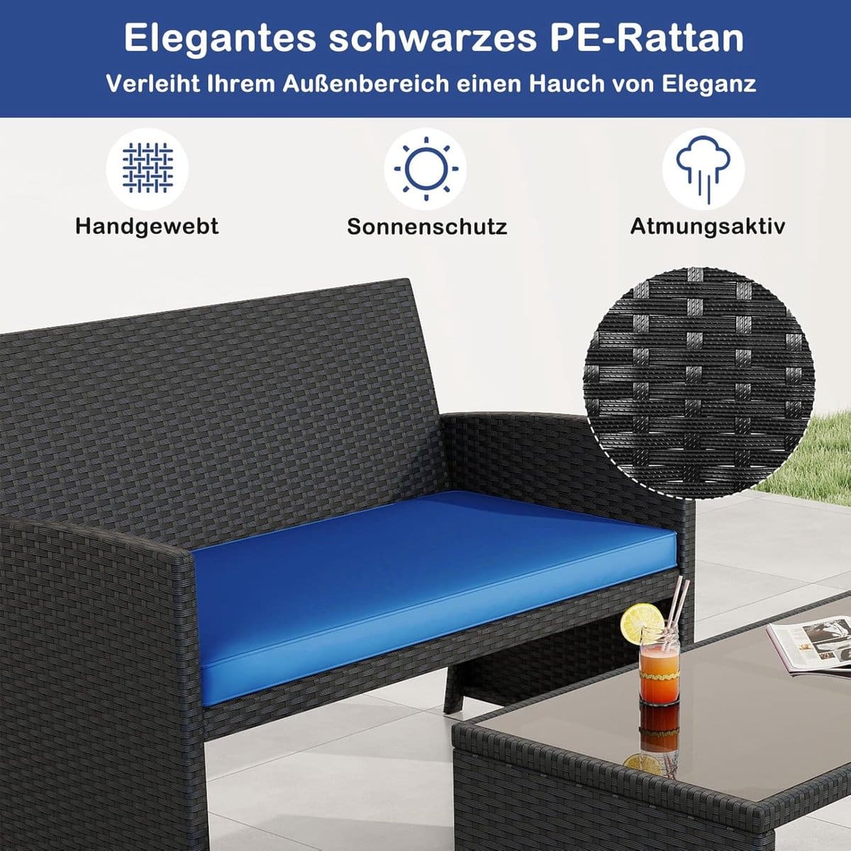 loungeset tuin depauwonen urban comfort 4 delig polyrotan loungeset met