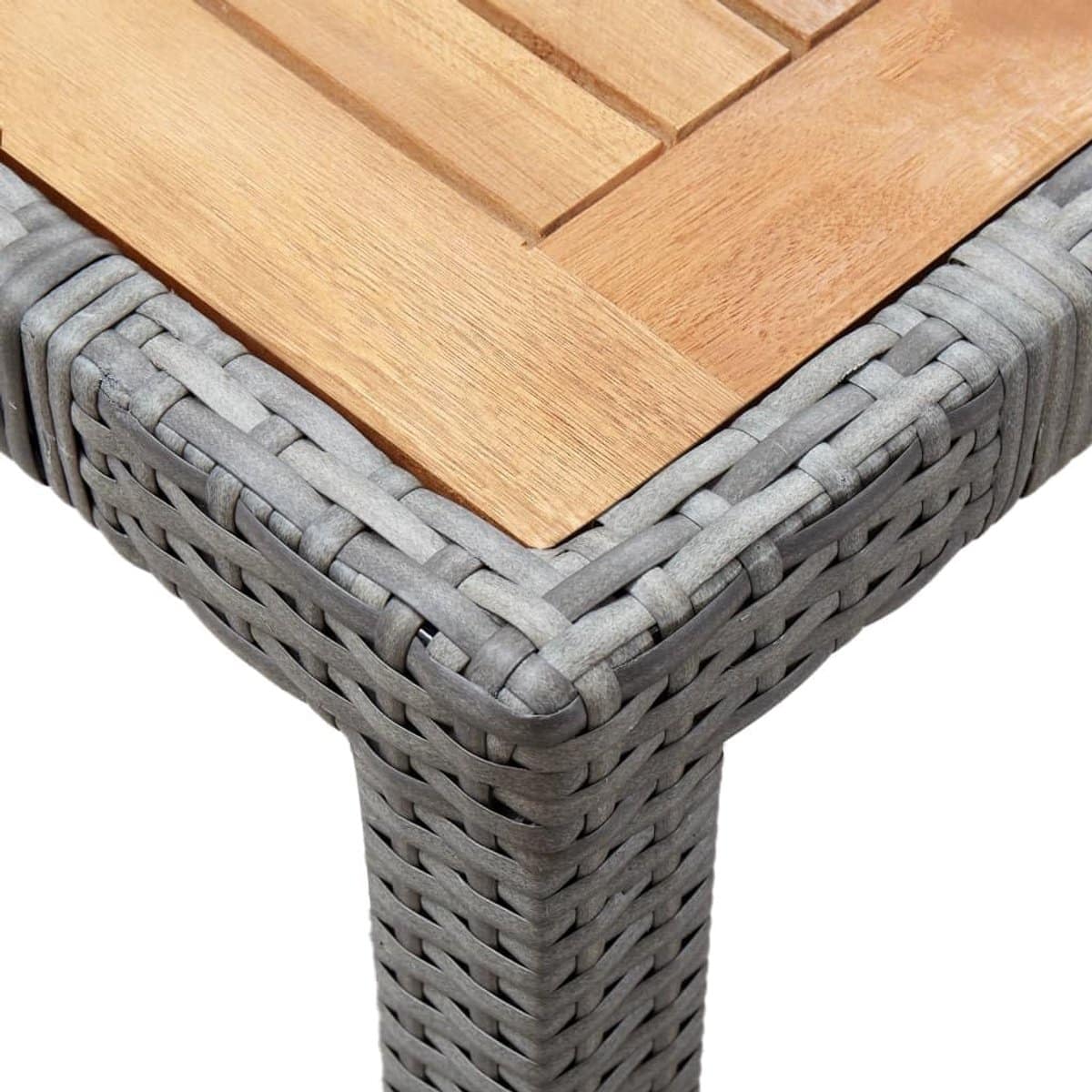 luxe 7 delige premium poly rattan dining & loungeset met acaciahouten