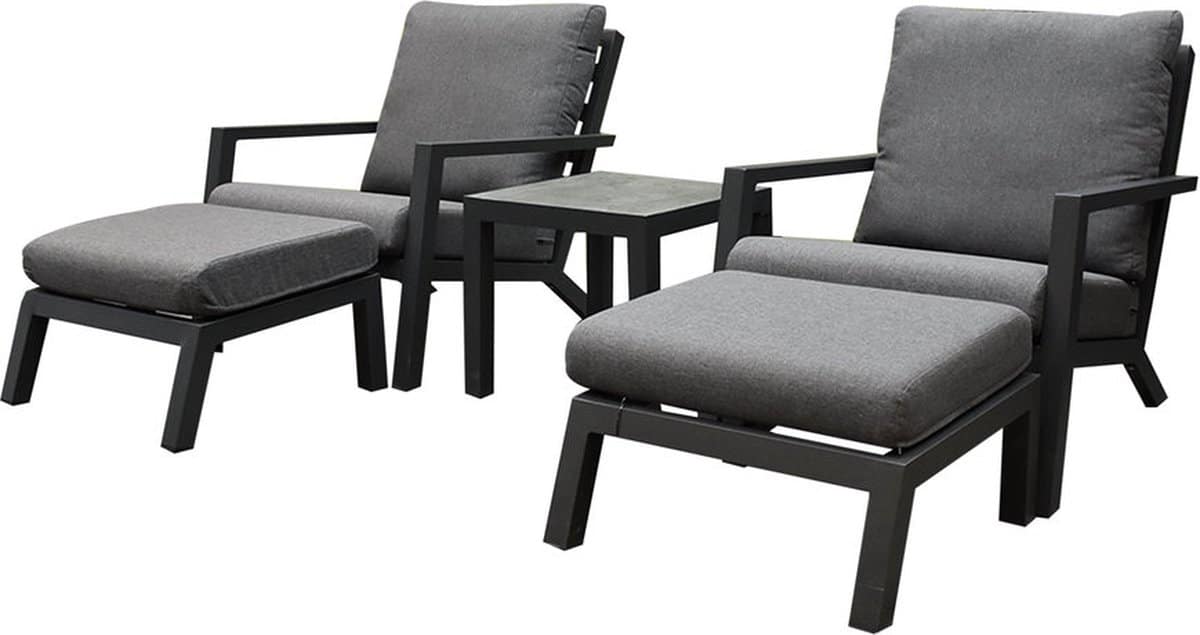 malaga lounge balkonset 5 delig antraciet aluminium