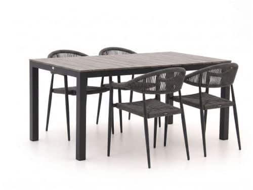 Manifesto Belpasso/Fidenza 160cm dining tuinset 5-delig stapelbaar - Laagste prijsgarantie!