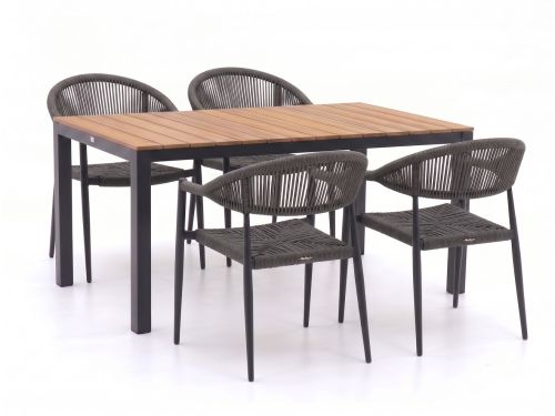 Manifesto Belpasso/Fidenza 160cm dining tuinset 5-delig stapelbaar - Laagste prijsgarantie!