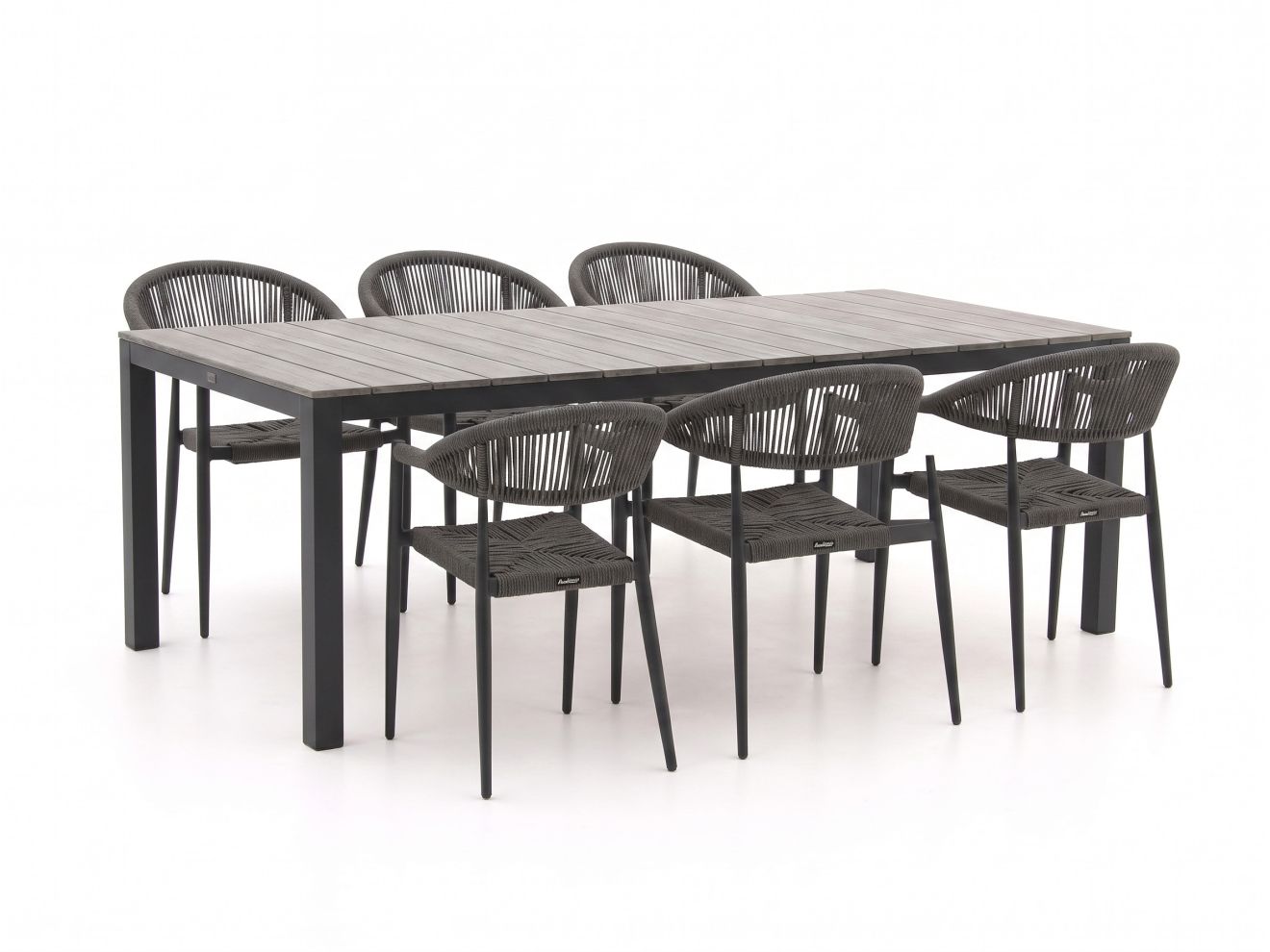 manifesto belpasso/fidenza 220cm dining tuinset 7 delig stapelbaar laagste prijsgarantie!
