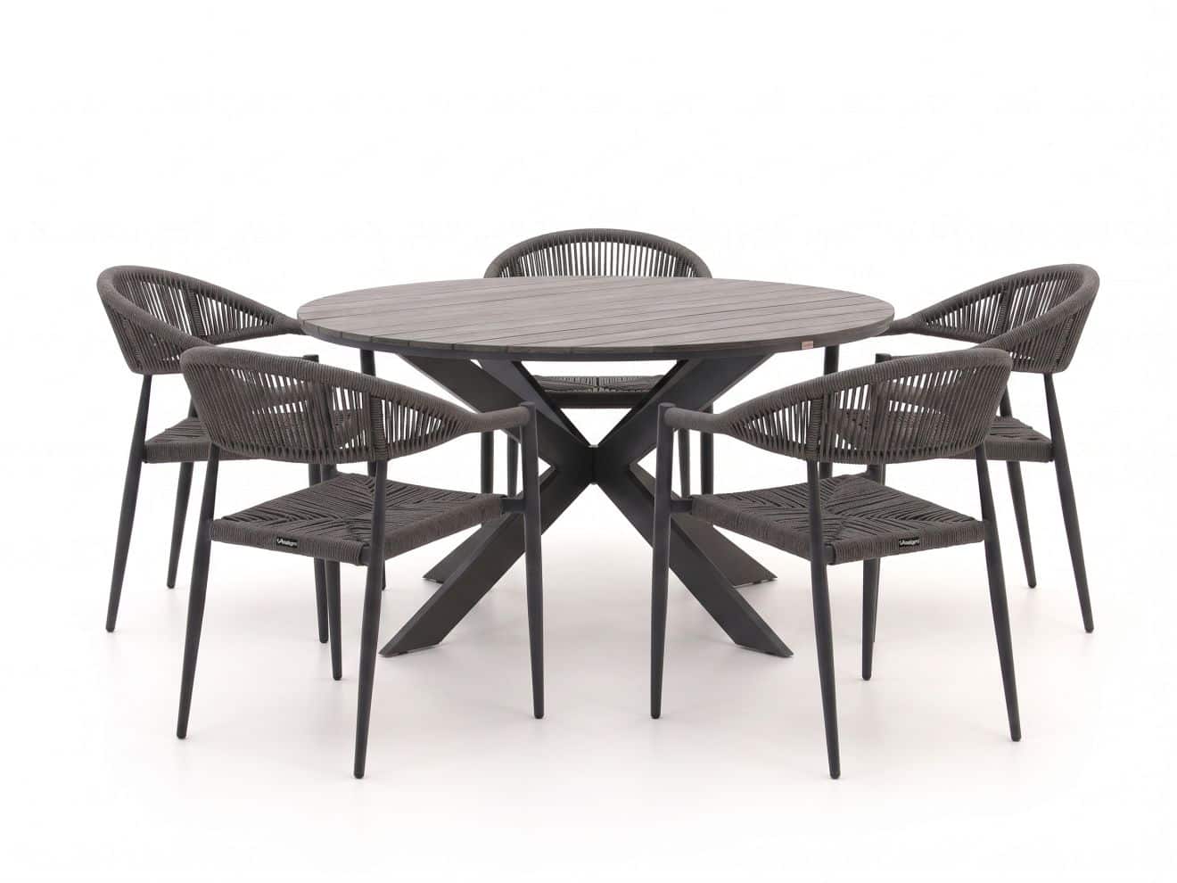 manifesto belpasso/fidenza ø149cm dining tuinset 6 delig stapelbaar laagste prijsgarantie!