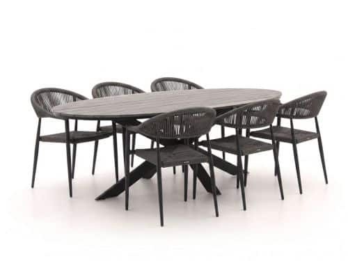 Manifesto Belpasso/Fidenza ovaal 220cm dining tuinset 7-delig stapelbaar - Laagste prijsgarantie!
