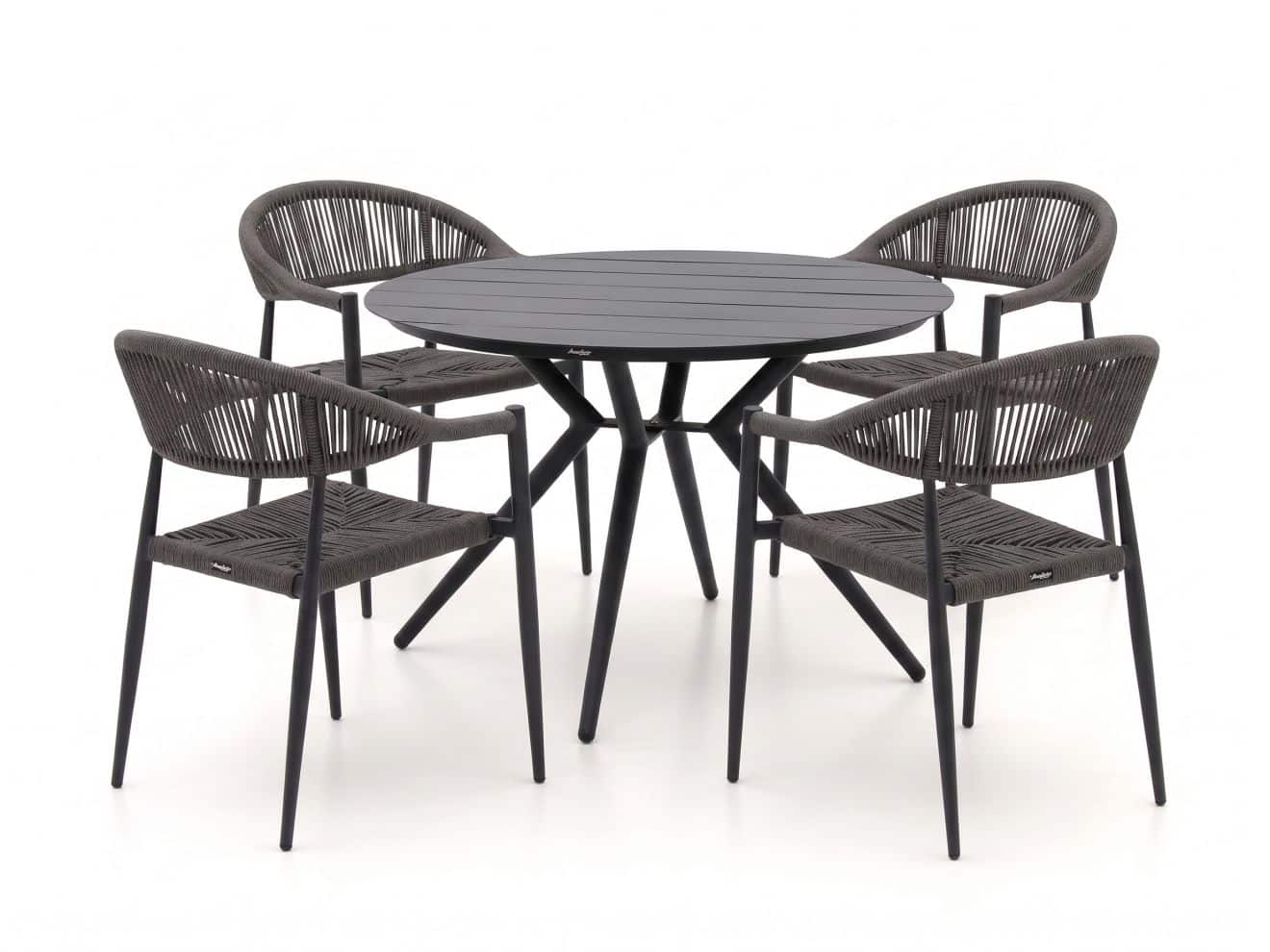 manifesto belpasso/sora ø127cm dining tuinset 5 delig stapelbaar laagste prijsgarantie!