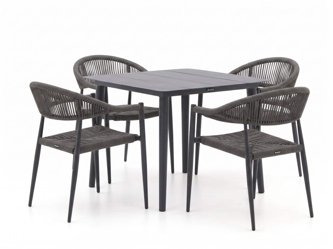 manifesto belpasso/sora ø90cm dining tuinset 5 delig stapelbaar laagste prijsgarantie!