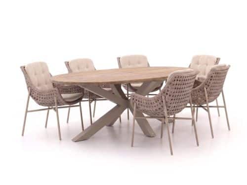 Manifesto Novara/ROUGH-Y Ellips 240cm dining tuinset 7-delig - Laagste prijsgarantie!