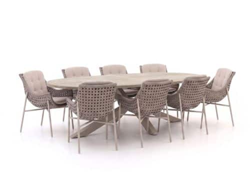 Manifesto Novara/ROUGH-Y Ellips 240cm dining tuinset 9-delig - Laagste prijsgarantie!