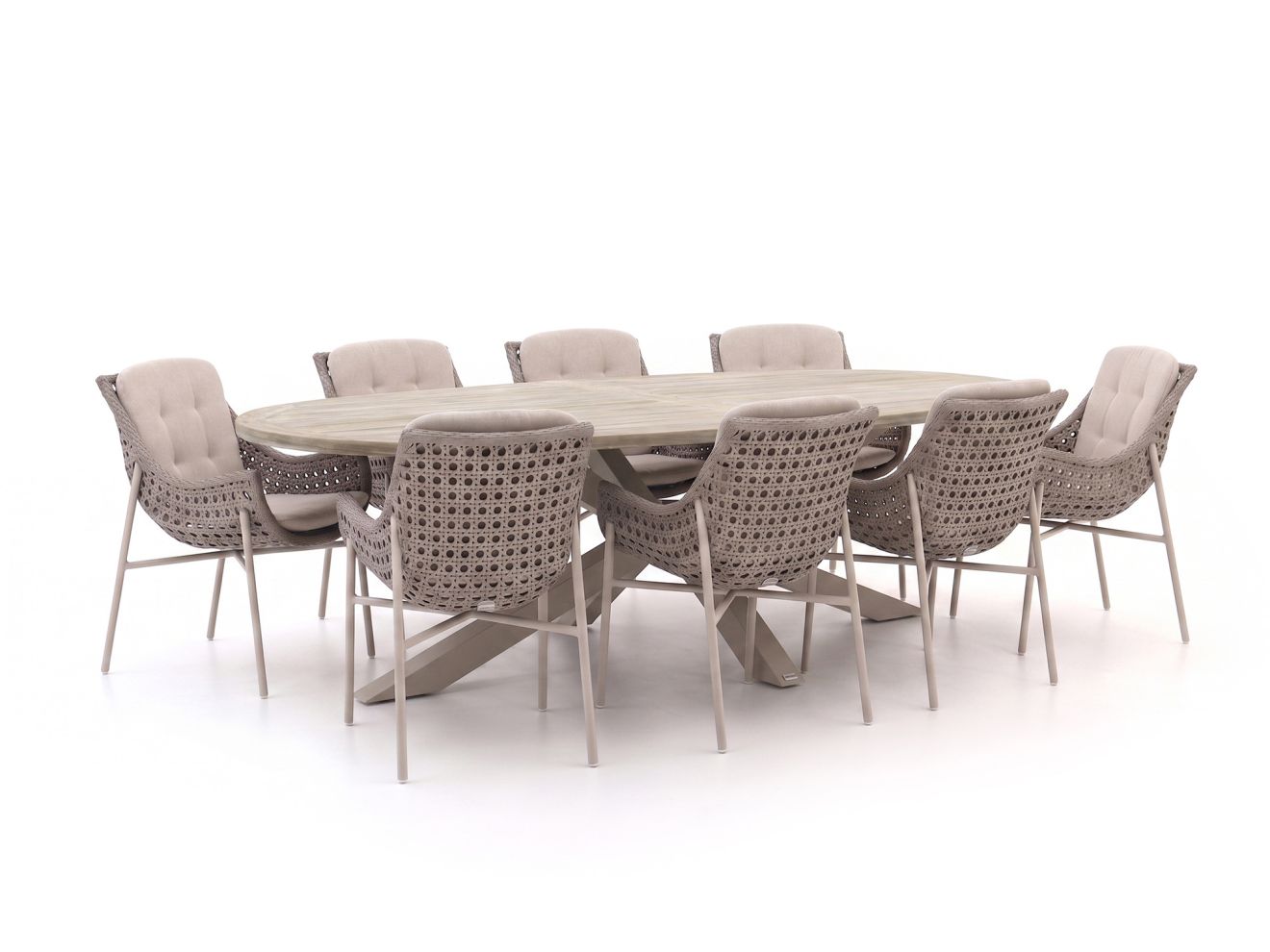manifesto novara/rough y ellips 240cm dining tuinset 9 delig laagste prijsgarantie!