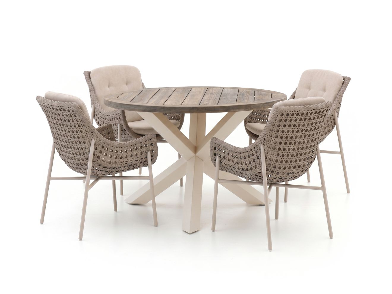 manifesto novara/rough y ø120cm dining tuinset 5 delig laagste prijsgarantie!
