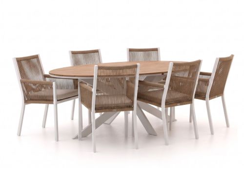 Manifesto Rivola/Fidenza 220cm ovaal dining tuinset 7-delig - Laagste prijsgarantie!