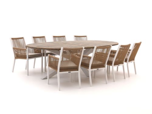 Manifesto Rivola/ROUGH-Y Ellips 280cm dining tuinset 9-delig - Laagste prijsgarantie!