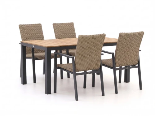 Manifesto Villongo/Fidenza 160cm dining tuinset 5-delig stapelbaar - Laagste prijsgarantie!