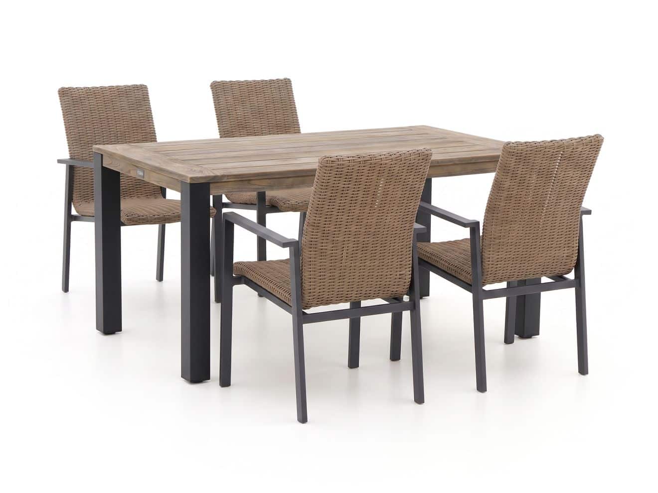 manifesto villongo/rough s 160cm dining tuinset 5 delig stapelbaar laagste prijsgarantie!