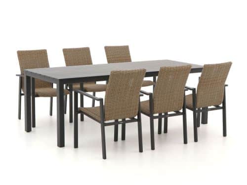Manifesto Villongo/ROUGH-S 220cm dining tuinset 7-delig stapelbaar - Laagste prijsgarantie!