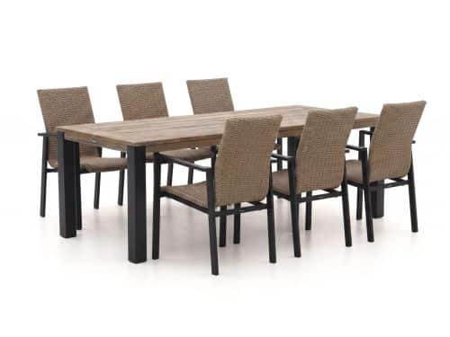 Manifesto Villongo/ROUGH-S 220cm dining tuinset 7-delig stapelbaar - Laagste prijsgarantie!