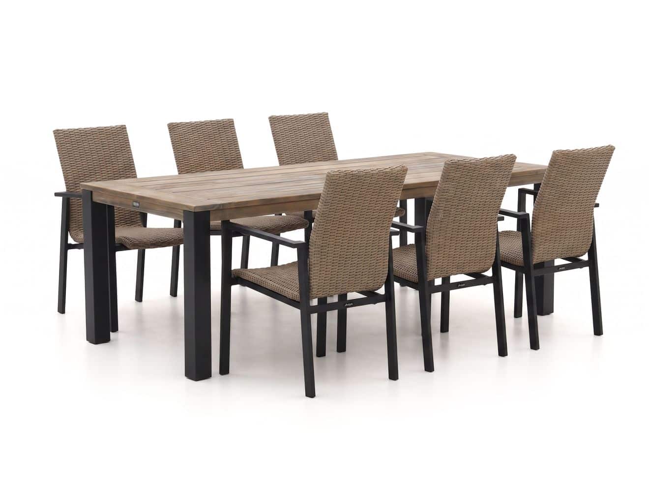 manifesto villongo/rough s 220cm dining tuinset 7 delig stapelbaar laagste prijsgarantie!