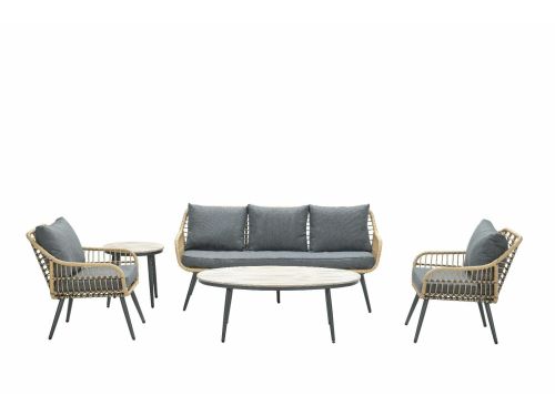 Margriet Lounge set 5 delig naturel - mistic grey