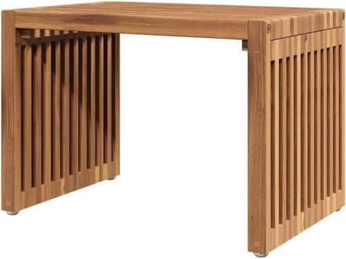 Massief teakhouten tuintafel - Moderne bijzettafel - Buitenmeubilair - Stabiele