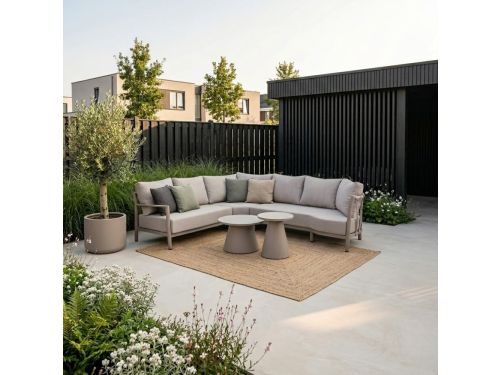 Merida hoek loungeset | aluminium + touw | beige | 5-delig