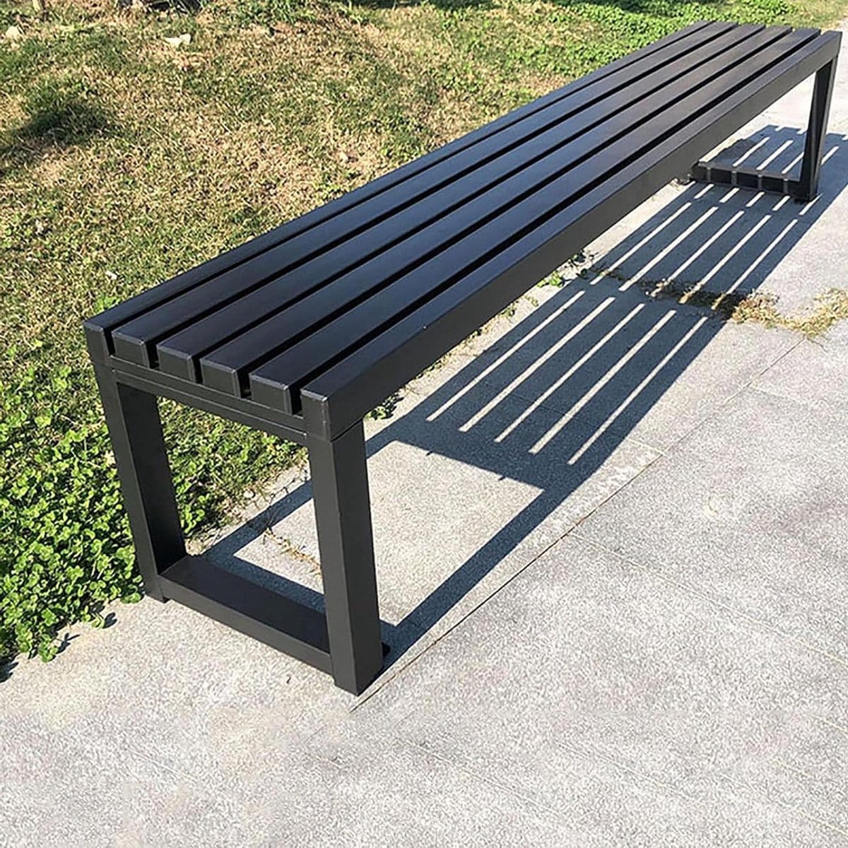 metalen tuinbank parkbank buiten ontspannen buiten rugvrij