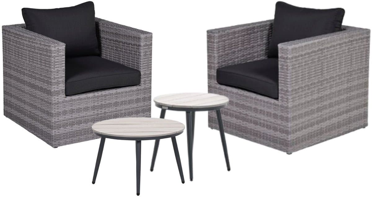 missoula balkonset 4 delige wicker loungeset