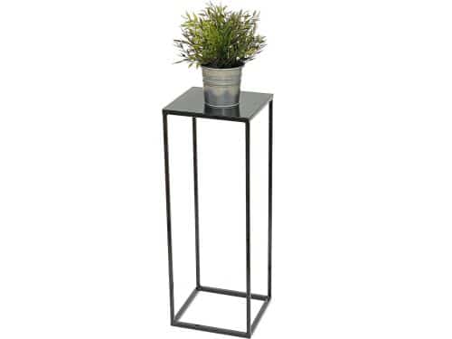 Moderne Bloemenkruk Zwart - Vierkante Plantenstandaard en Bijzettafel Hoogte 62