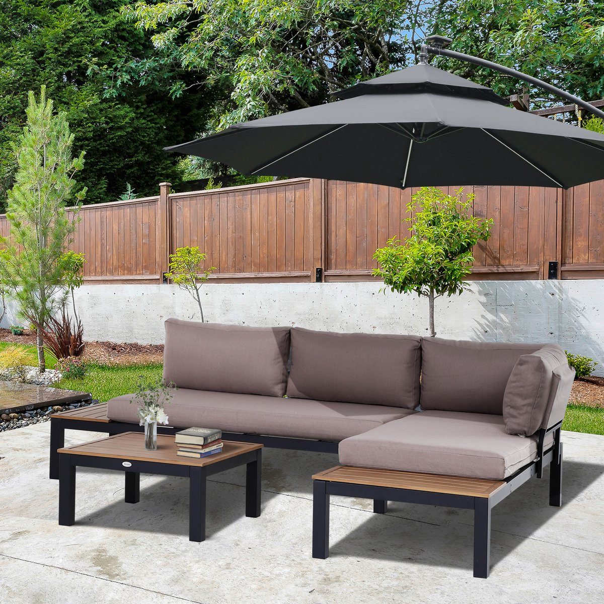 modfu tuinmeubelset 3 delig met chaise longue en