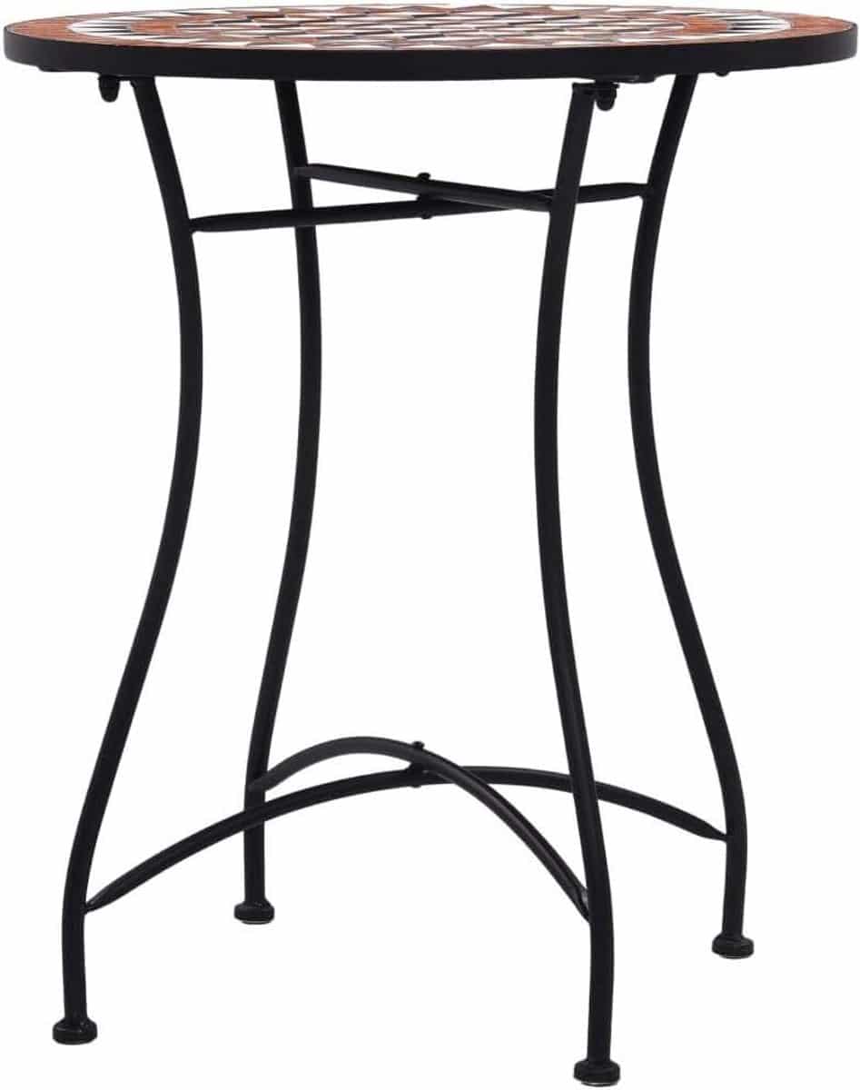 mozaïektafel rond keramische bijzettafel terras decoratie stabiel