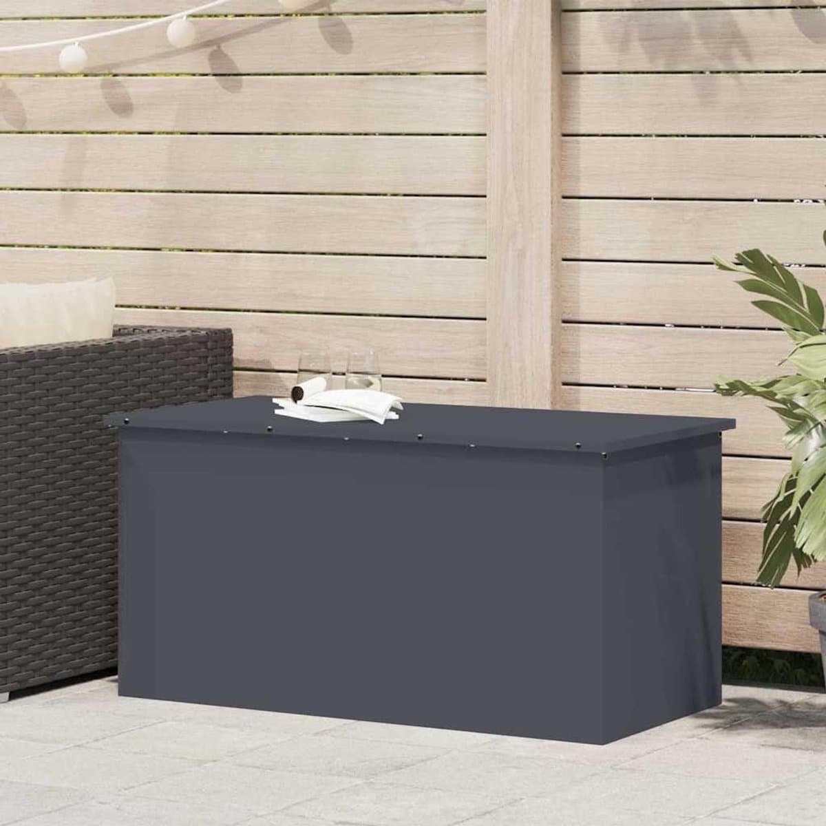 opbergbox staal buitenbox tuin tuinmeubelen opbergen gasveer