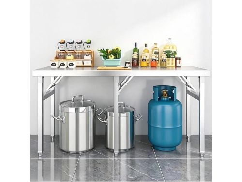 Opvouwbare bijzettafel - Klaptafel RVS - Voedselbereiding - Ruim werkoppervlak