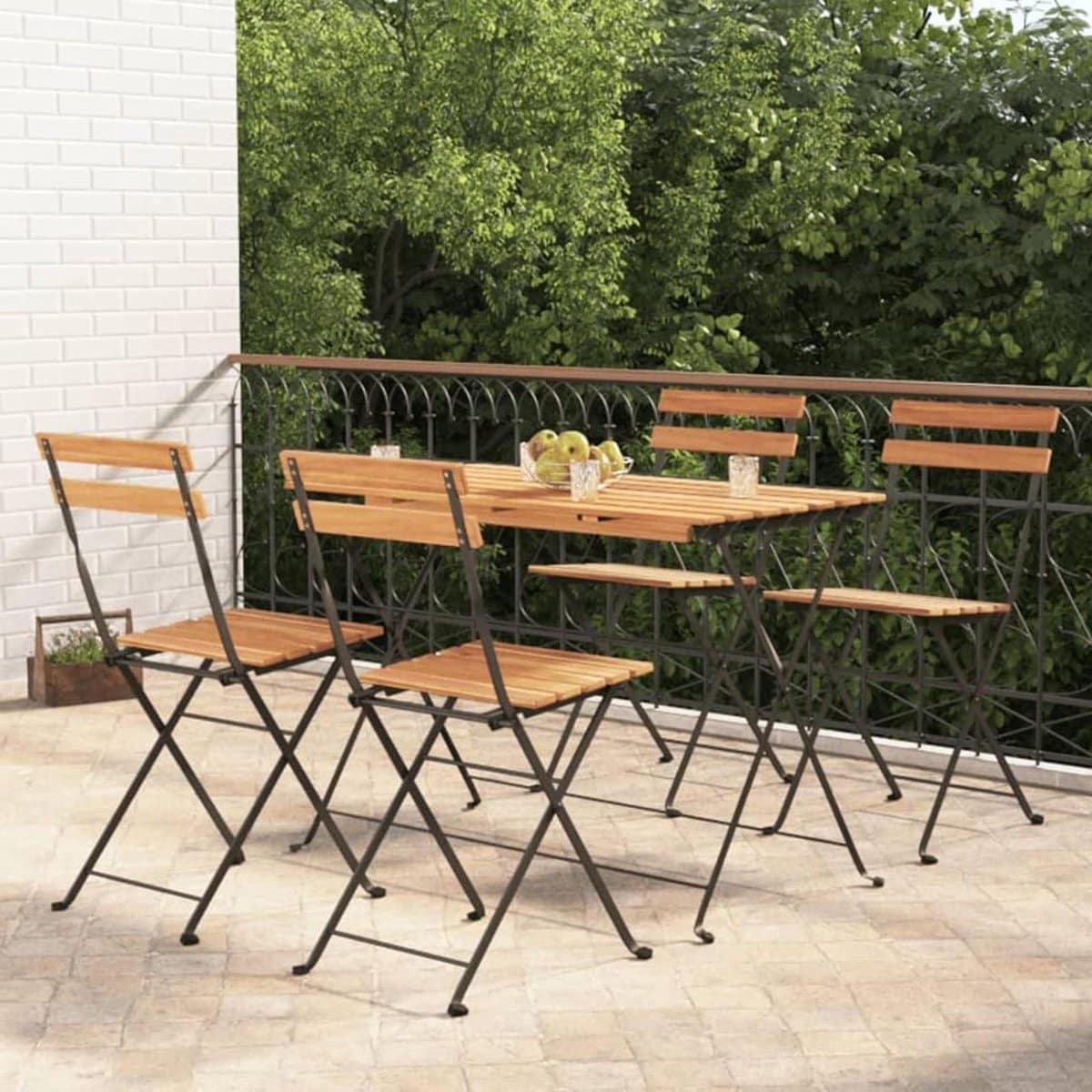 opvouwbare bistroset terrastafel stoelen buiten dineren massief