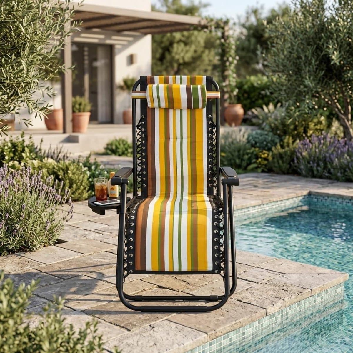 opvouwbare ligbedden tuinstoelen relaxen in zon met