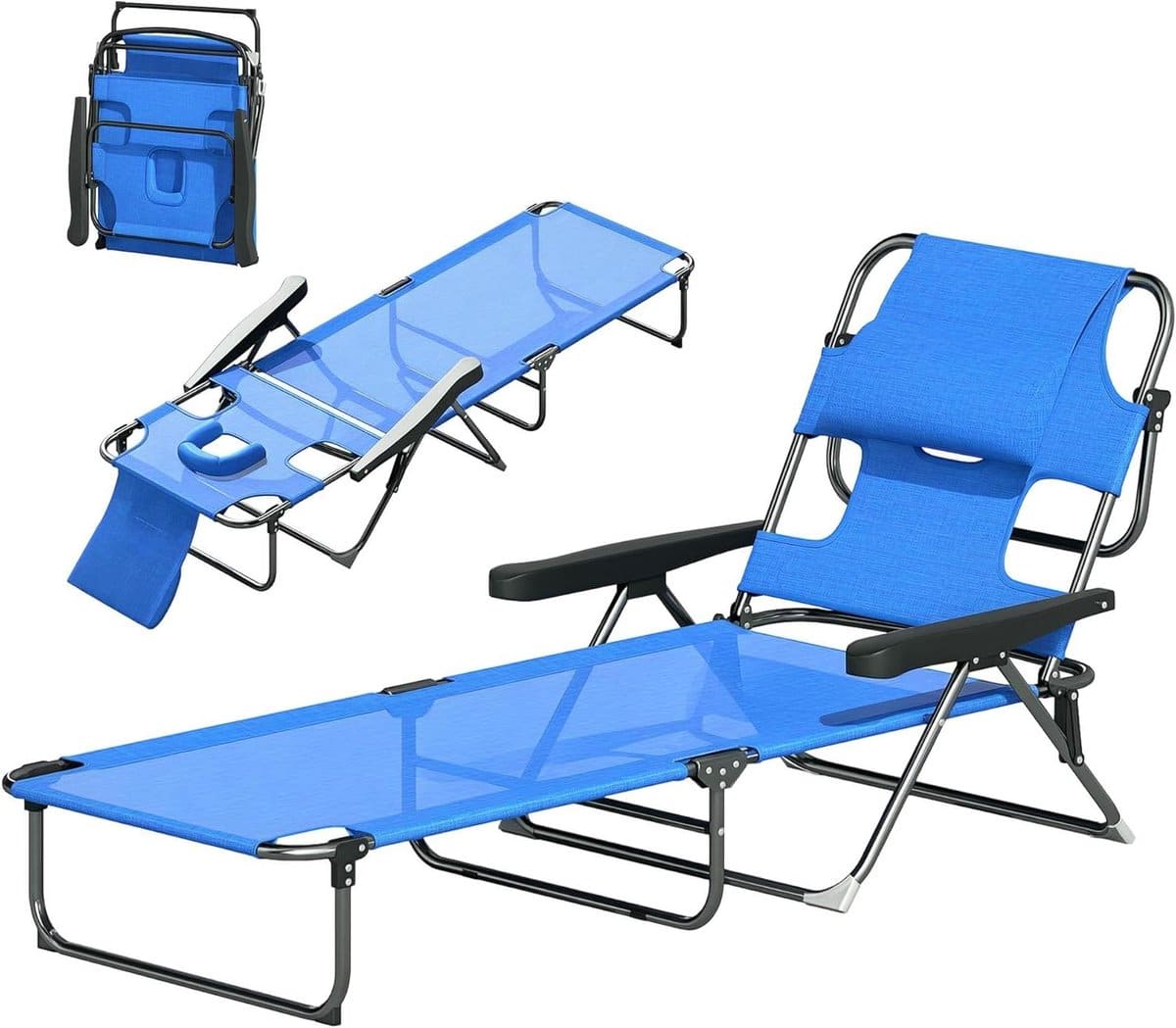 opvouwbare loungestoel campingstoel ligbed ontspannen in de tuin