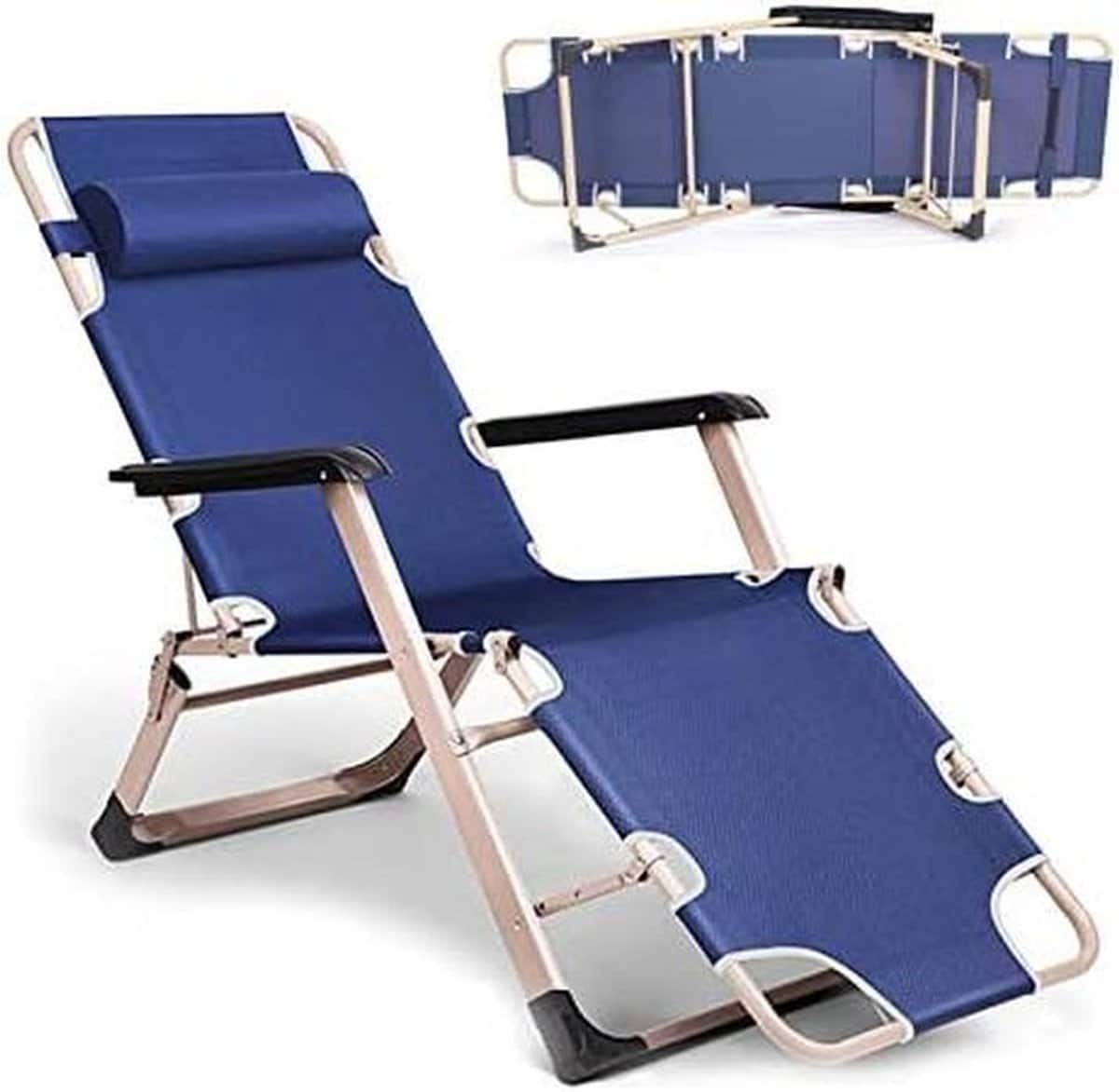 opvouwbare loungestoel ligbed campingstoel buiten ontspannen extra