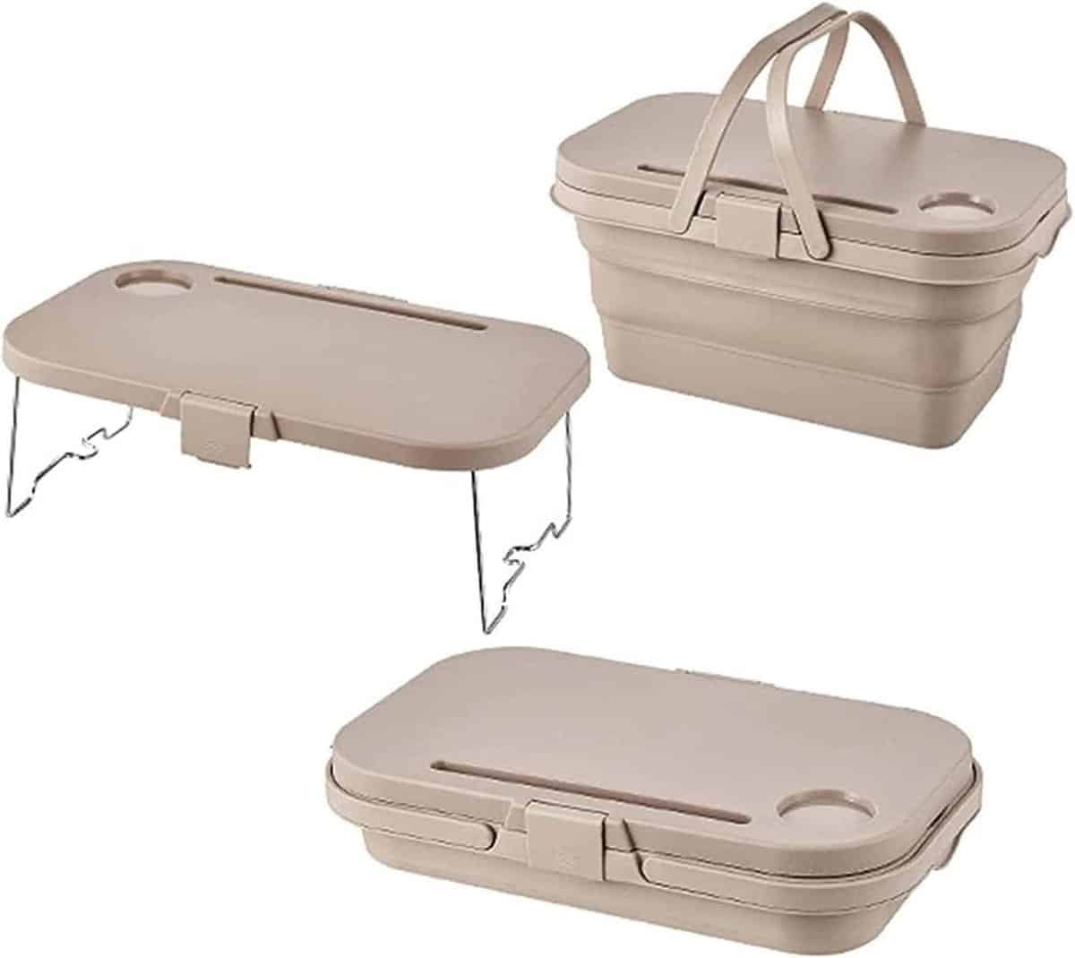 opvouwbare mand opbergbox buiten eten dubbele handgrepen