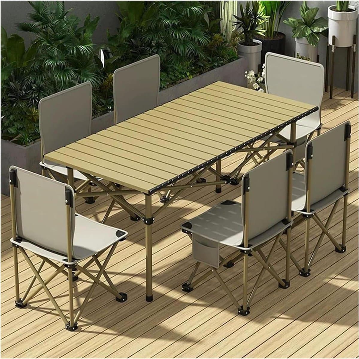 opvouwbare schraagtafel klaptafel set buitenactiviteiten organiseren stabiel