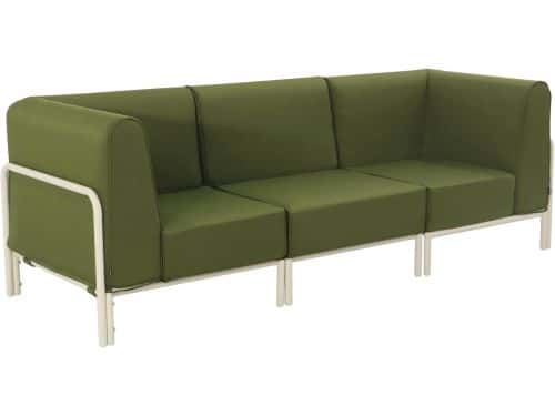 Oviala - Modulaire lage tuinset voor 3 personen Khakigroen