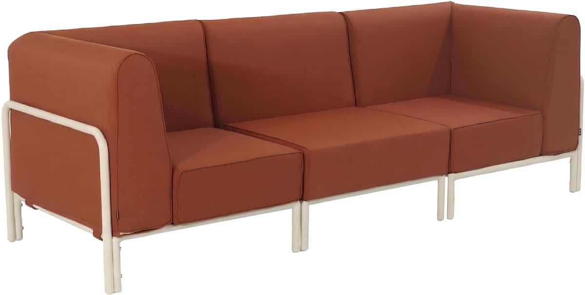 oviala modulaire lage tuinset voor 3 personen terracotta