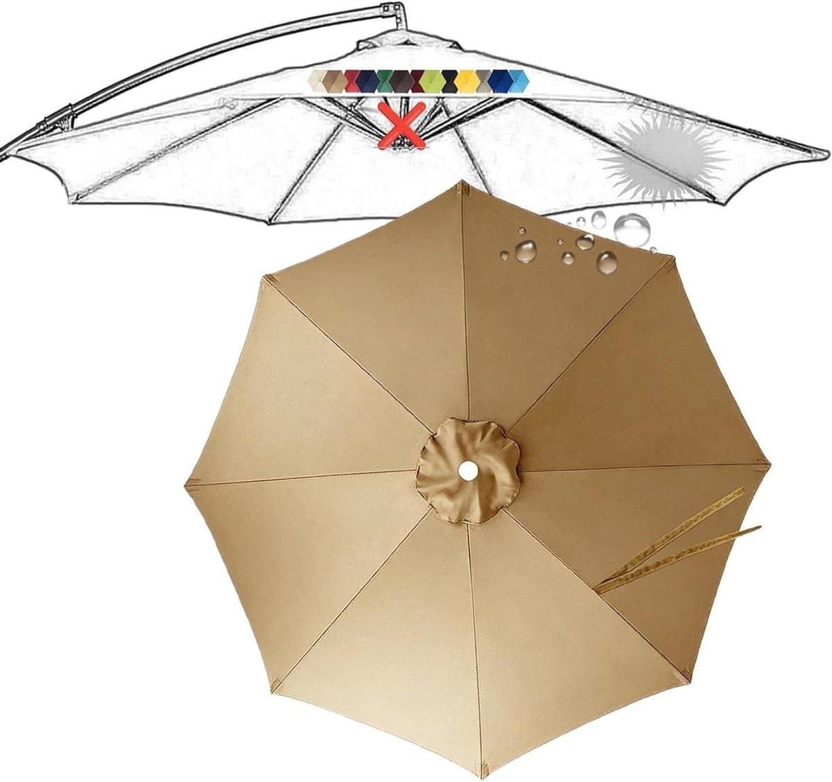 parasol vervangdoek parasolhoes buiten zonnen ventilatie ontwerp