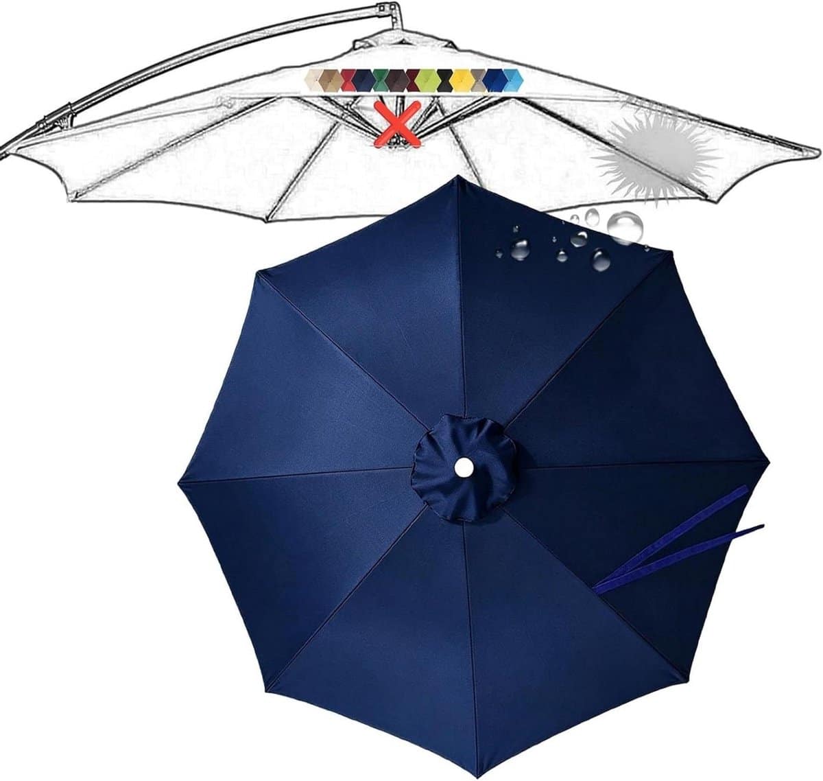 parasol vervangdoek parasolhoes terras beschermen met ventilatie