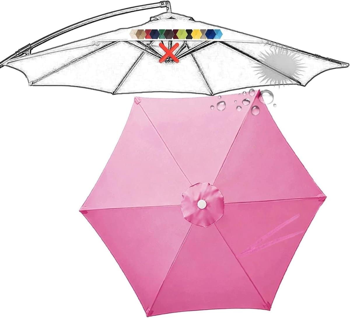 parasol vervangdoek parasolhoes terras beschermen met ventilatie