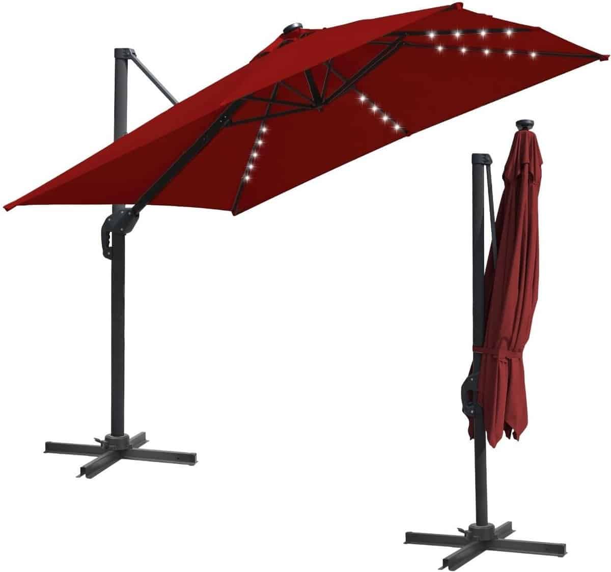 parasol zweefparasol schaduwdoek terras beschutting 360 graden