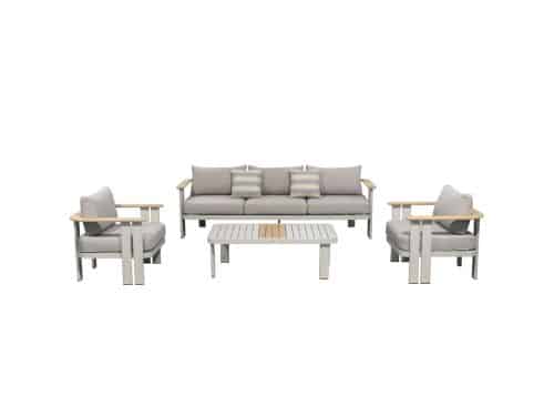 Pardee stoel bank loungeset 4 delig aluminium latte Higold