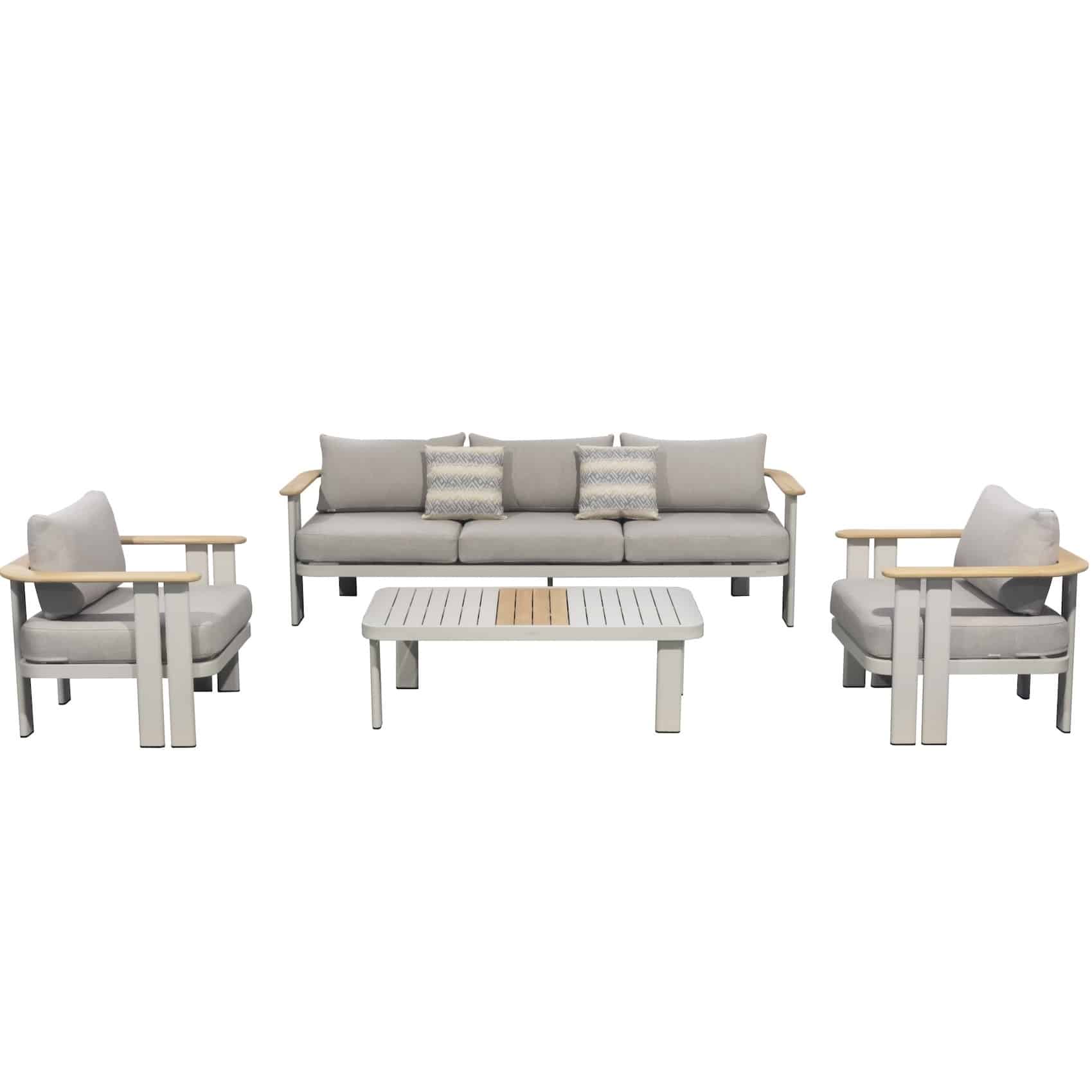 pardee stoel bank loungeset 4 delig aluminium latte higold