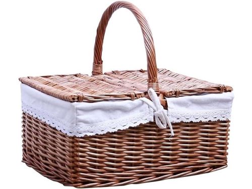 Picknickmand Rieten - Buitenmand Opbergbox - Gezellige Uitjes - Handgemaakt