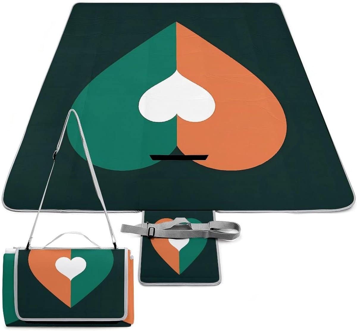 picknickmat gekleurde harten picknickkleed buitenkleed buiten zitten