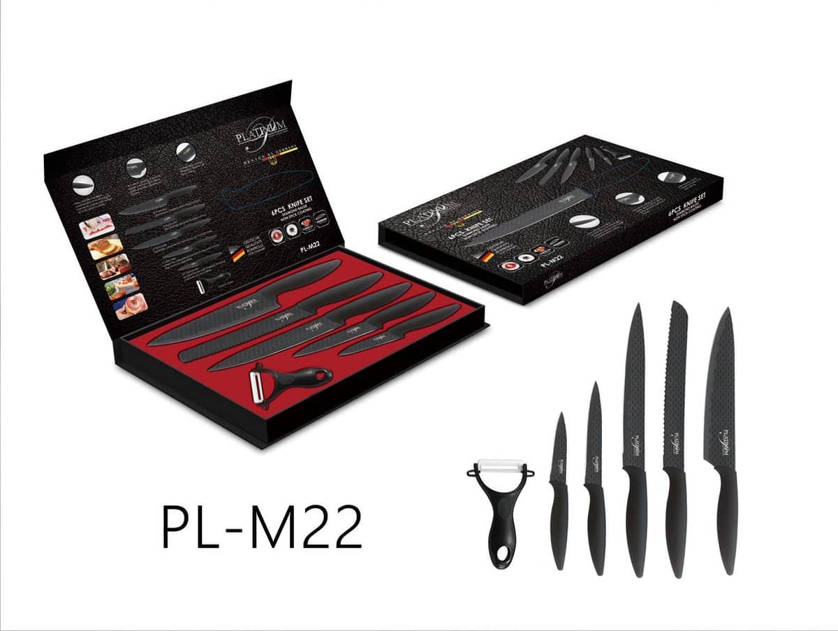 platinum 6 delige luxe messenset rvs pl m22
