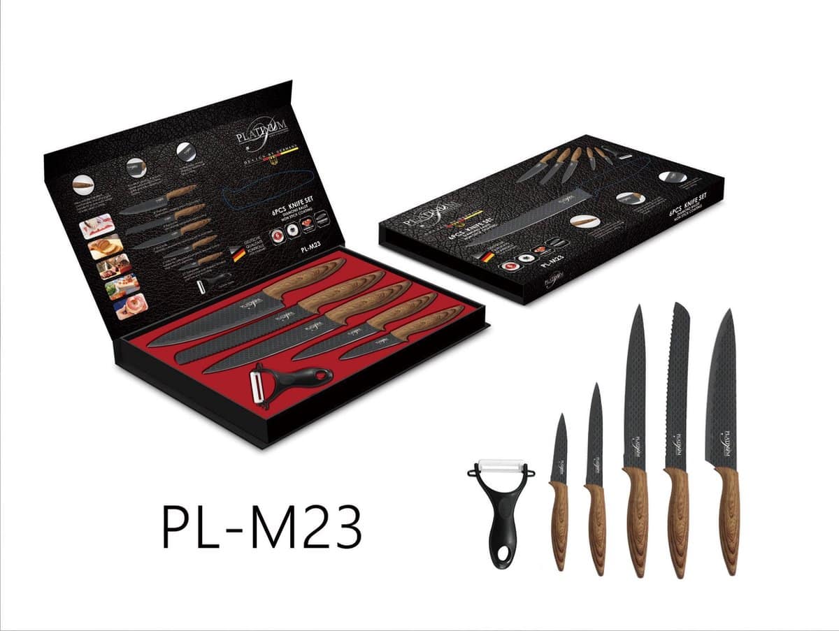 platinum 6 delige luxe messenset rvs pl m23