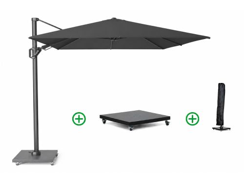 Platinum Challenger zweefparasol 3.5x2.6m T2 premium (incl. voet en hoes) faded black